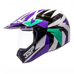Capacete Bieffe 3Sport Hills branco e roxo