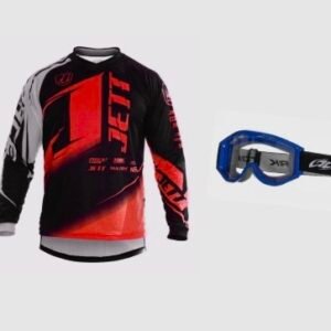 Camisa Off-road Jett Factory vermelha + óculos Pro Tork
