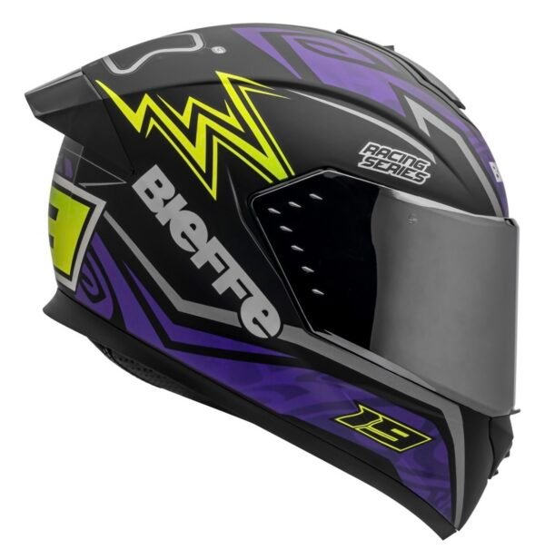 Capacete Bieffe B Qtr Preto E Roxo Com Duas Viseiras Capacetespg