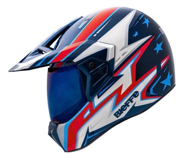 Capacete Bieffe 3Sport AZV50 com viseira fumê e cristal