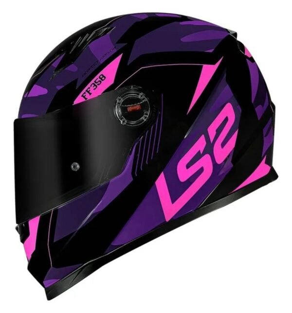 Capacete LS2 Tank roxo e pink