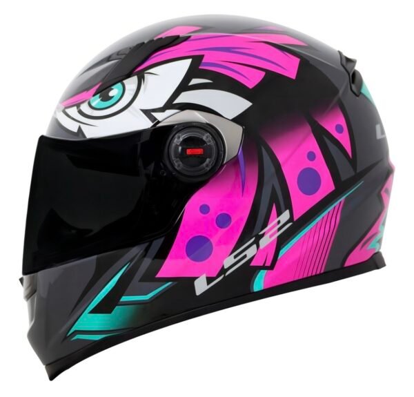 Capacete LS2 Tribal fucsia e rosa