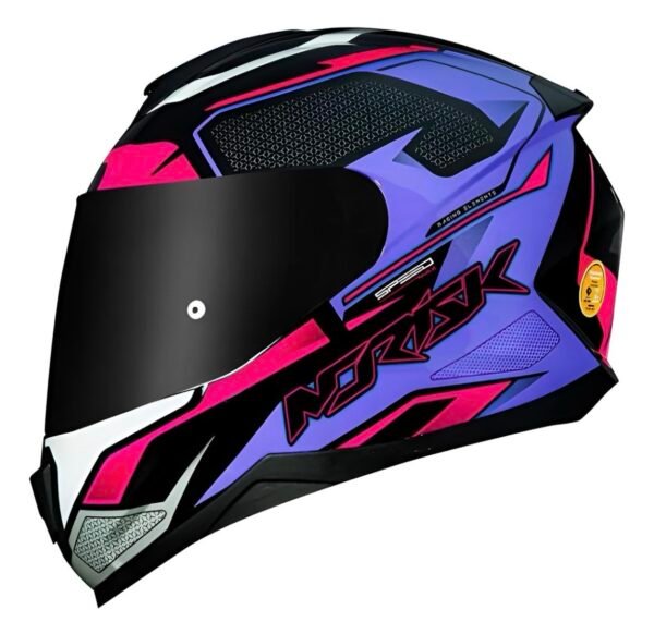Capacete Norisk Razor preto roxo e rosa