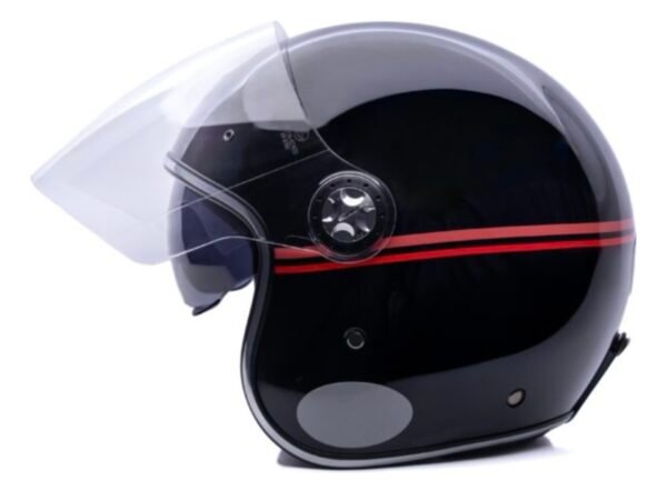 Capacete Lucca Customs Galaxy red lines com óculos e mais 2 viseiras - Imagem 2