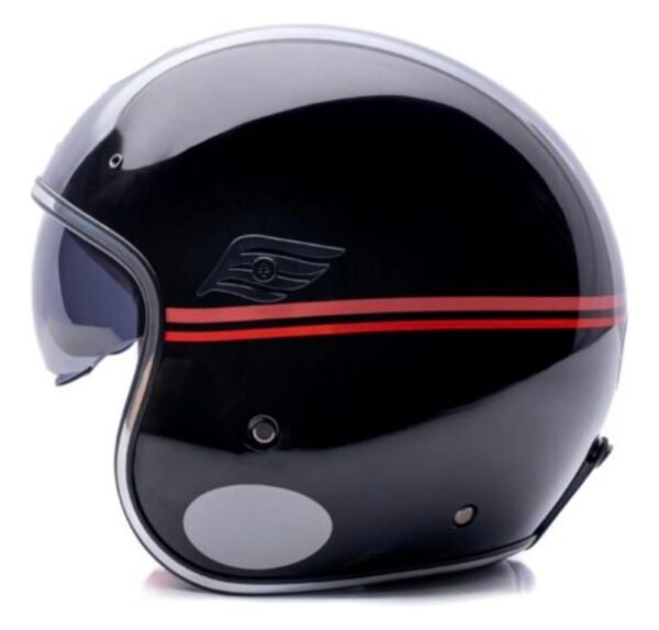 Capacete Lucca Customs Galaxy red lines com óculos e mais 2 viseiras - Imagem 3