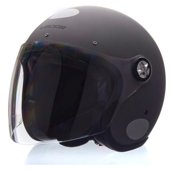 Capacete Lucca Customs Galaxy Matt Titanium com óculos e mais 2 viseiras - Imagem 2