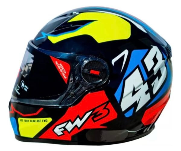 Capacete FW3 GTX 43 com óculos • amarelo e azul - Imagem 2