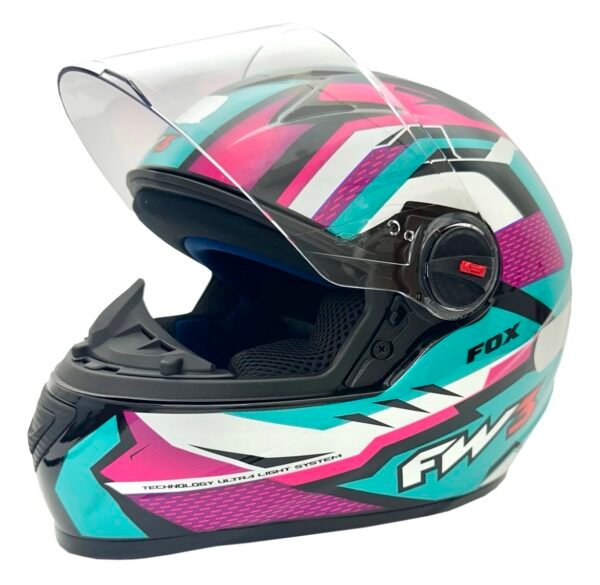 Capacete FW3 GTN Fox tiffany e lilás