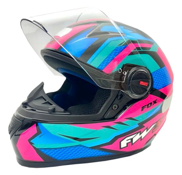 Capacete FW3 GTN Fox rosa e azul