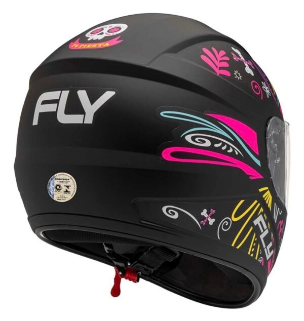 Capacete Fly F9 HG Fiesta preto/color - Imagem 2