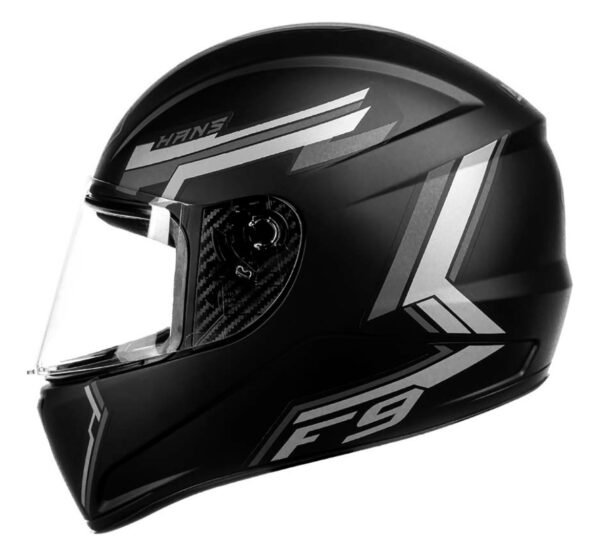 Capacete Fly F9 HG Hans preto e cinza