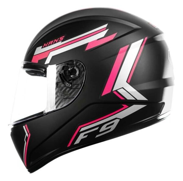 Capacete Fly F9 HG Hans preto e pink
