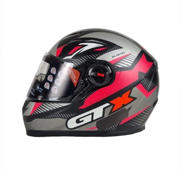 Capacete FW3 GTX Rapid com óculos • preto fosco e rosa