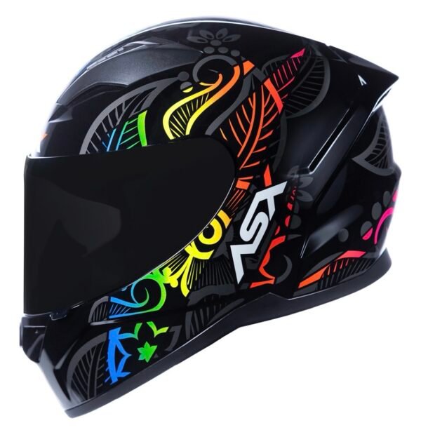 Capacete ASX City Flowers preto