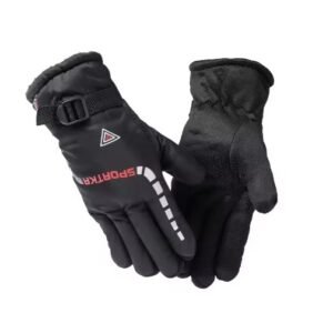 Luvas de inverno para motociclistas - preta e vermelha