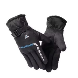 Luvas de inverno para motociclista - preta e azul