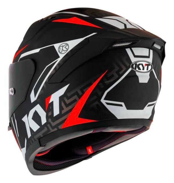 Capacete KYT Striker 2V Asphalt black/red (com óculos interno) - Imagem 2