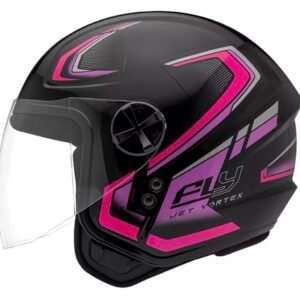 Capacete Fly Jet HG Vortex preto e pink
