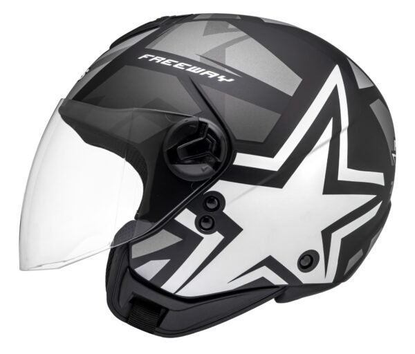 Capacete Peels Freeway 1st preto fosco e prata