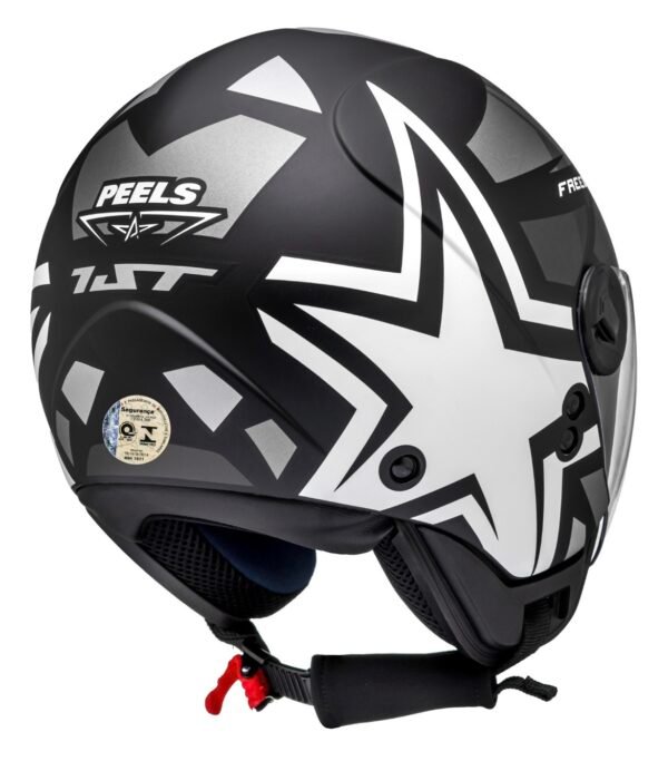 Capacete Peels Freeway 1st preto fosco e prata - Imagem 2