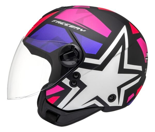 Capacete Peels Freeway 1st preto fosco e pink