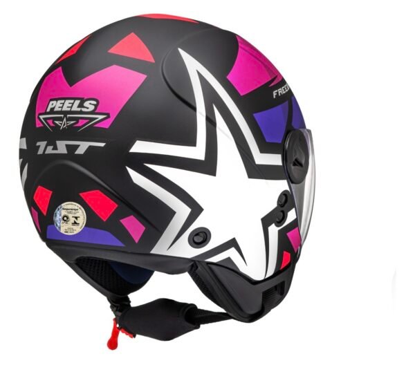 Capacete Peels Freeway 1st preto fosco e pink - Imagem 2