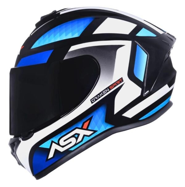 Capacete Draken Spirit preto, azul e branco