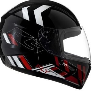 Capacete Fly F9 HG Pitstop preto e vermelho