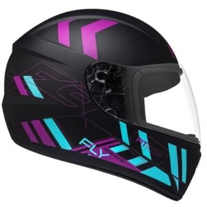 Capacete Fly F9 HG PitStop preto e roxo