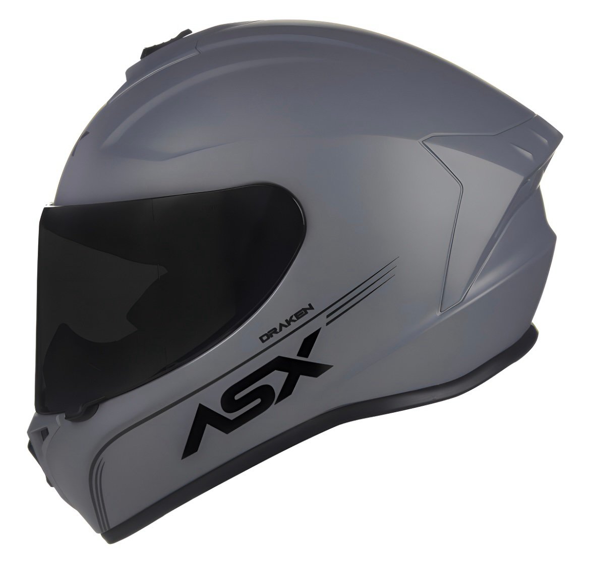 Capacete ASX Draken solid fosco cinza