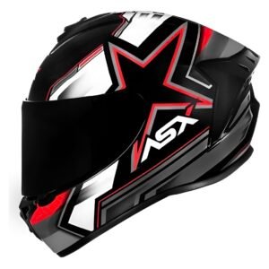 Capacete ASX Draken Pilot preto e vermelho