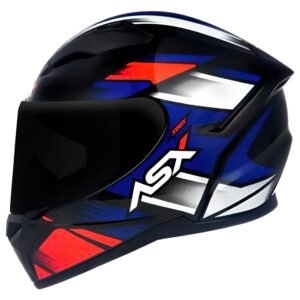 Capacete ASX City Start preto, vermelho e azul