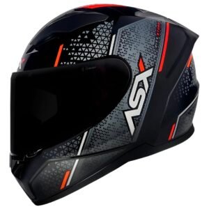 Capacete ASX City Storm preto, cinza e vermelho