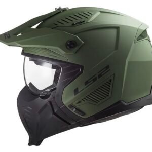 Capacete LS2 Drifter monocolor Military Green 2 óculos (fumê e cristal)