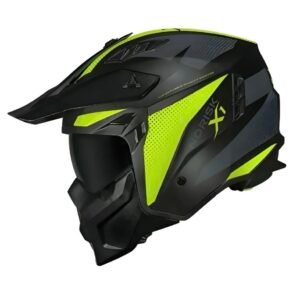 Capacete Norisk Darth II X1 matt black/hv yellow 2 óculos (fumê e cristal)