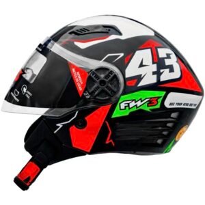 Capacete X-Open Up 43 vermelho e verde
