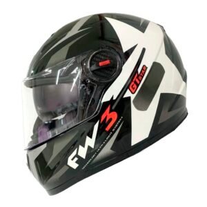 Capacete FW3 GTX Star preto, grafite e prata