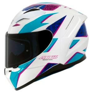 Capacete Axxis Segment Stunt branco e azul
