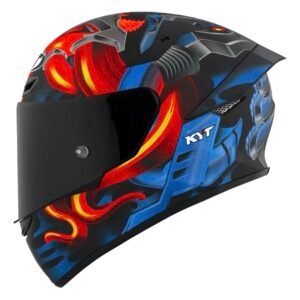 Capacete KYT TT Course Magnet Gloss preto e azul