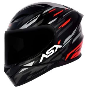Capacete ASX City Arrow brilho preto/grafite/vermelho