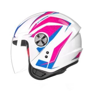 Capacete Fly Jet Freedom branco e rosa