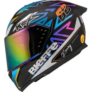 Capacete Bieffe B12 Target preto e colors + viseira color e cristal