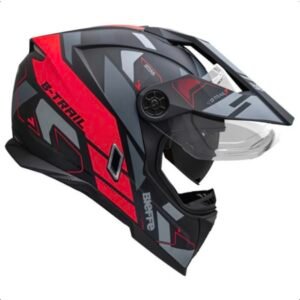 Capacete Bieffe B-Trail Conquest preto fosco e vermelho