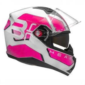 Capacete Bieffe B40 Beyond branco e pink