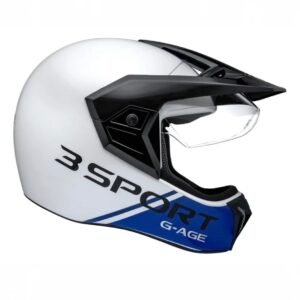Capacete Bieffe 3Sport G-Age branco pérola e azul
