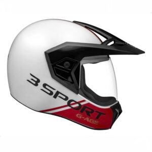 Capacete Bieffe 3Sport branco pérola e vermelho