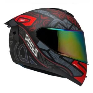 Capacete Peels Icon 23 EKKO preto fosco r marsala + viseira color