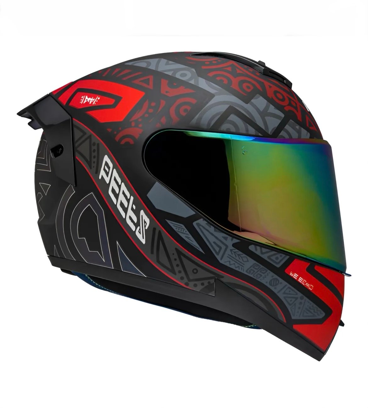 Capacete Peels Icon 23 EKKO preto fosco r marsala + viseira color