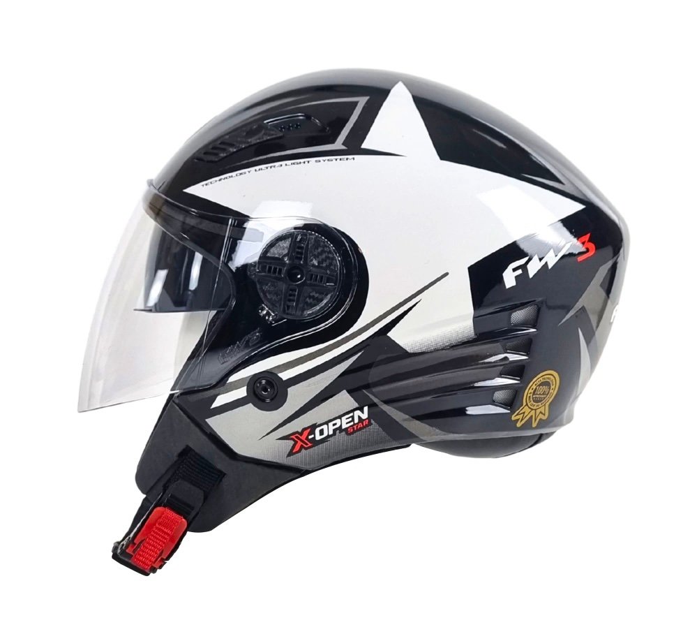 Capacete FW3 X-Open grafite e prata