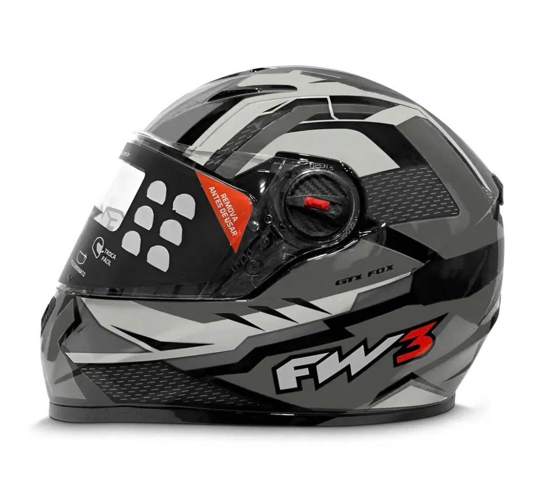 Capacete FW3 GTN Fox grafite